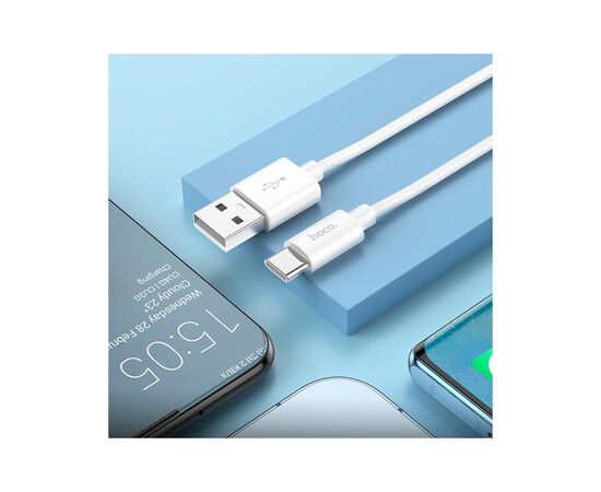 Дата кабель USB 2.0 AM to USB-C 1.0m Magic silicone X87 white HOCO (6931474783240), изображение 5 Дата кабель USB 2.0 AM to USB-C 1.0m Magic silicone X87 white HOCO (6931474783240), изображение 5