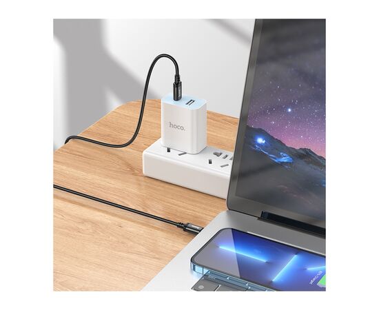 Дата кабель USB-C to USB-C 3.0m Radiance 60W X91 black HOCO (6931474788733), изображение 6 Дата кабель USB-C to USB-C 3.0m Radiance 60W X91 black HOCO (6931474788733), изображение 6