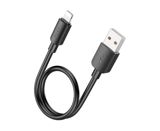 Дата кабель USB 2.0 AM to Lightning 0.25m Hyper X96 black HOCO (6942007609388), изображение 2 Дата кабель USB 2.0 AM to Lightning 0.25m Hyper X96 black HOCO (6942007609388), изображение 2
