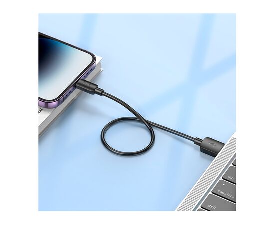 Дата кабель USB 2.0 AM to Lightning 0.25m Hyper X96 black HOCO (6942007609388), изображение 5 Дата кабель USB 2.0 AM to Lightning 0.25m Hyper X96 black HOCO (6942007609388), изображение 5