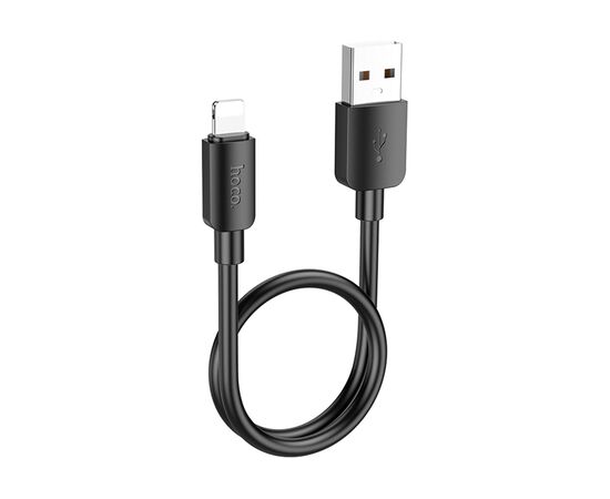 Дата кабель USB 2.0 AM to Lightning 0.25m Hyper X96 black HOCO (6942007609388)