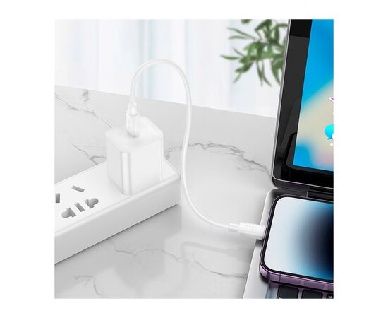 Дата кабель USB-C to Lightning 0.25m Hyper PD X96 white HOCO (6942007609371), изображение 6 Дата кабель USB-C to Lightning 0.25m Hyper PD X96 white HOCO (6942007609371), изображение 6