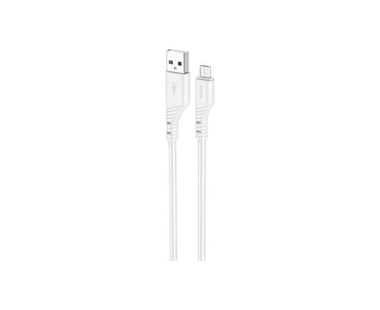 Дата кабель USB 2.0 AM to Micro 5P 1.0m Crystal color silicone X97 white HOCO (6931474799838)