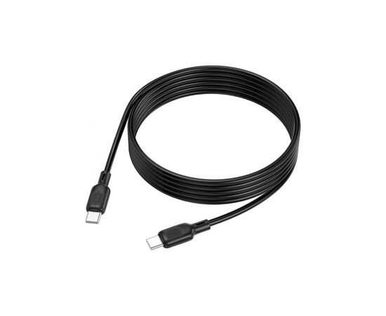 Дата кабель USB-C to USB-C 2.0m 60W Lenny silicone BX113 black BOROFONE (6941991115516)