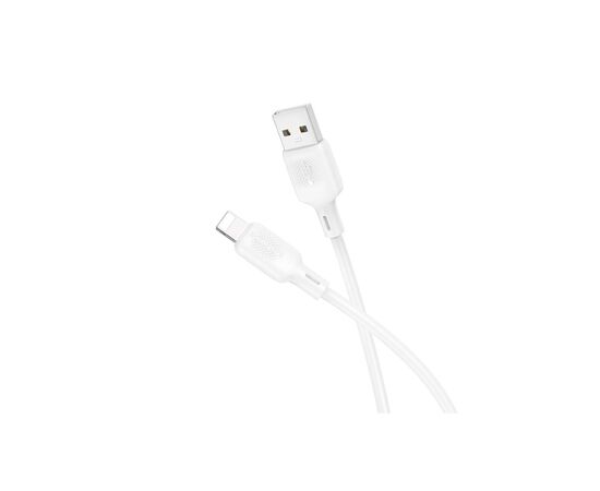 Дата кабель USB 2.0 AM to Lightning 1.0m Lenny silicone BX113 white BOROFONE (6941991115400)