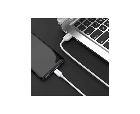 Дата кабель USB 2.0 AM to USB-C 1.0m 2.4A PVC BX14 white BOROFONE (6957531089995), изображение 4 Дата кабель USB 2.0 AM to USB-C 1.0m 2.4A PVC BX14 white BOROFONE (6957531089995), изображение 4