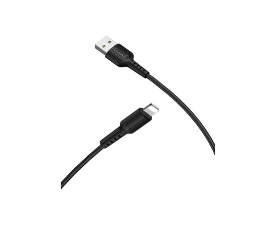 Дата кабель USB 2.0 AM to Lightning 1.0m 2A PVC BX16 black BOROFONE (6957531099512), изображение 2 Дата кабель USB 2.0 AM to Lightning 1.0m 2A PVC BX16 black BOROFONE (6957531099512), изображение 2