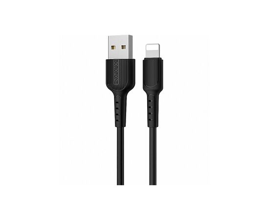 Дата кабель USB 2.0 AM to Lightning 1.0m 2A PVC BX16 black BOROFONE (6957531099512)