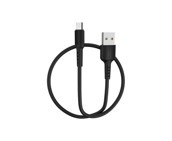 Дата кабель USB 2.0 AM to Micro 5P 1.0m 2A PVC BX16 black BOROFONE (6957531099499), зображення 2 Дата кабель USB 2.0 AM to Micro 5P 1.0m 2A PVC BX16 black BOROFONE (6957531099499), зображення 2