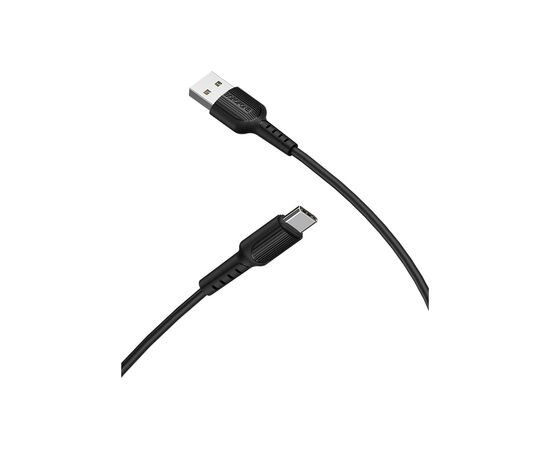 Дата кабель USB 2.0 AM to USB-C 1.0m 2A PVC BX16 black BOROFONE (6957531099475), изображение 2 Дата кабель USB 2.0 AM to USB-C 1.0m 2A PVC BX16 black BOROFONE (6957531099475), изображение 2