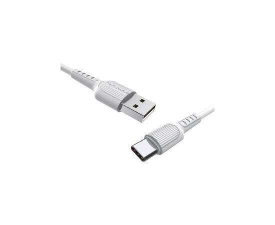 Дата кабель USB 2.0 AM to USB-C 1.0m 2A PVC BX16 white BOROFONE (6957531099468), изображение 2 Дата кабель USB 2.0 AM to USB-C 1.0m 2A PVC BX16 white BOROFONE (6957531099468), изображение 2