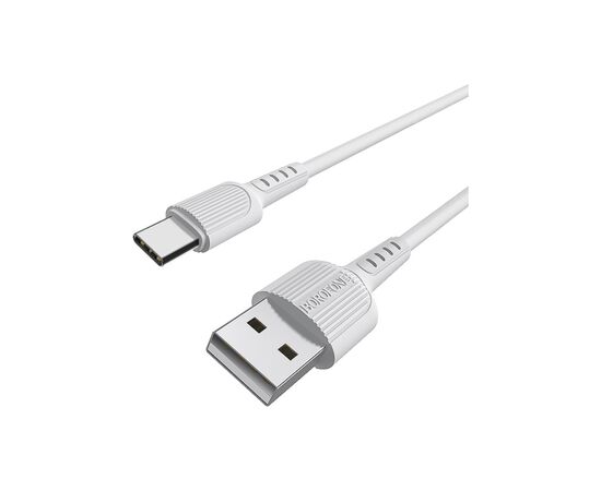 Дата кабель USB 2.0 AM to USB-C 1.0m 2A PVC BX16 white BOROFONE (6957531099468), изображение 3 Дата кабель USB 2.0 AM to USB-C 1.0m 2A PVC BX16 white BOROFONE (6957531099468), изображение 3