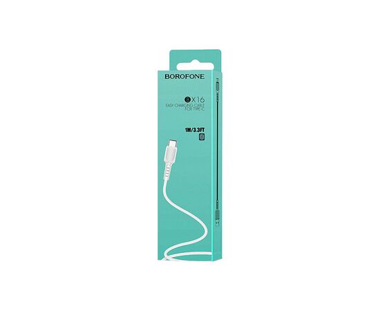 Дата кабель USB 2.0 AM to USB-C 1.0m 2A PVC BX16 white BOROFONE (6957531099468), изображение 4 Дата кабель USB 2.0 AM to USB-C 1.0m 2A PVC BX16 white BOROFONE (6957531099468), изображение 4