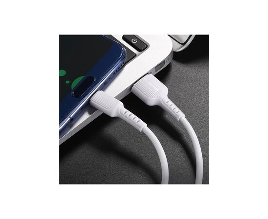 Дата кабель USB 2.0 AM to USB-C 1.0m 2A PVC BX16 white BOROFONE (6957531099468), изображение 5 Дата кабель USB 2.0 AM to USB-C 1.0m 2A PVC BX16 white BOROFONE (6957531099468), изображение 5