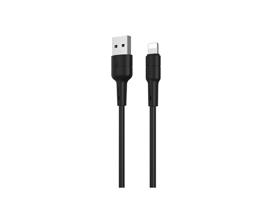 Дата кабель USB 2.0 AM to Lightning 1.0m 2.4A silicone BX30 black BOROFONE (6931474706867)