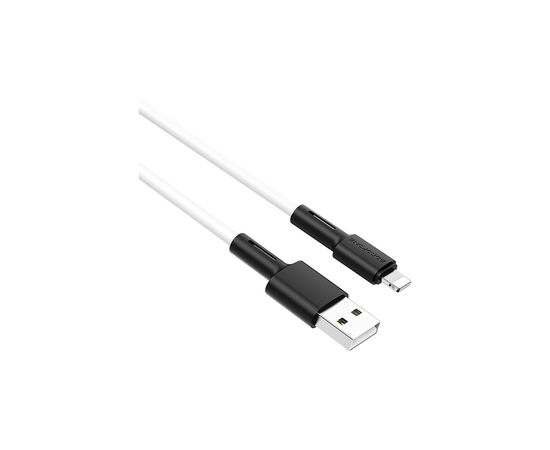 Дата кабель USB 2.0 AM to Lightning 1.0m 2.4A silicone BX31 white BOROFONE (6931474710369), зображення 2 Дата кабель USB 2.0 AM to Lightning 1.0m 2.4A silicone BX31 white BOROFONE (6931474710369), зображення 2