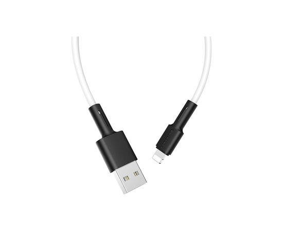 Дата кабель USB 2.0 AM to Lightning 1.0m 2.4A silicone BX31 white BOROFONE (6931474710369), зображення 3 Дата кабель USB 2.0 AM to Lightning 1.0m 2.4A silicone BX31 white BOROFONE (6931474710369), зображення 3