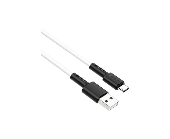 Дата кабель USB 2.0 AM to USB-C 1.0m 3A silicone BX31 white BOROFONE (6931474710406), зображення 2 Дата кабель USB 2.0 AM to USB-C 1.0m 3A silicone BX31 white BOROFONE (6931474710406), зображення 2