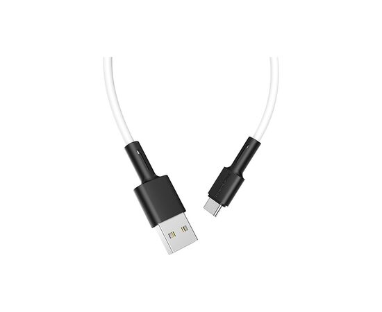 Дата кабель USB 2.0 AM to USB-C 1.0m 3A silicone BX31 white BOROFONE (6931474710406), зображення 3 Дата кабель USB 2.0 AM to USB-C 1.0m 3A silicone BX31 white BOROFONE (6931474710406), зображення 3