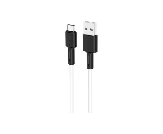 Дата кабель USB 2.0 AM to USB-C 1.0m 3A silicone BX31 white BOROFONE (6931474710406)