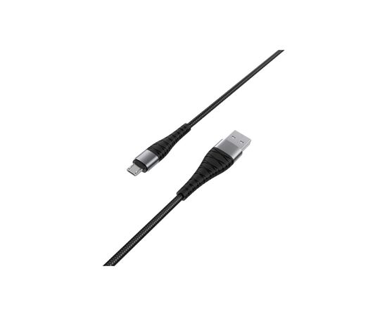 Дата кабель USB 2.0 AM to Micro 5P 1.0m 2.4A nylon BX32 black BOROFONE (6931474710437), изображение 2 Дата кабель USB 2.0 AM to Micro 5P 1.0m 2.4A nylon BX32 black BOROFONE (6931474710437), изображение 2