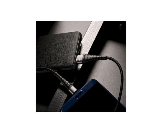 Дата кабель USB 2.0 AM to USB-C 1.0m 2.4A nylon BX32 black BOROFONE (6931474710451), изображение 4 Дата кабель USB 2.0 AM to USB-C 1.0m 2.4A nylon BX32 black BOROFONE (6931474710451), изображение 4