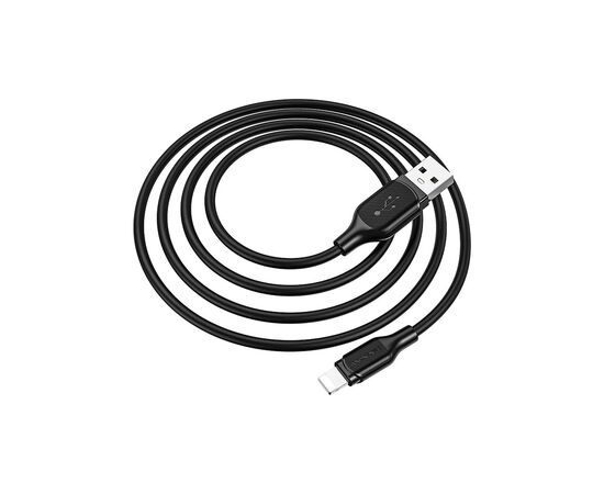Дата кабель USB 2.0 AM to Lightning 1.0m 2.4A silicone BX42 black BOROFONE (6931474736727), изображение 3 Дата кабель USB 2.0 AM to Lightning 1.0m 2.4A silicone BX42 black BOROFONE (6931474736727), изображение 3