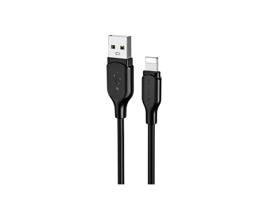 Дата кабель USB 2.0 AM to Lightning 1.0m 2.4A silicone BX42 black BOROFONE (6931474736727)