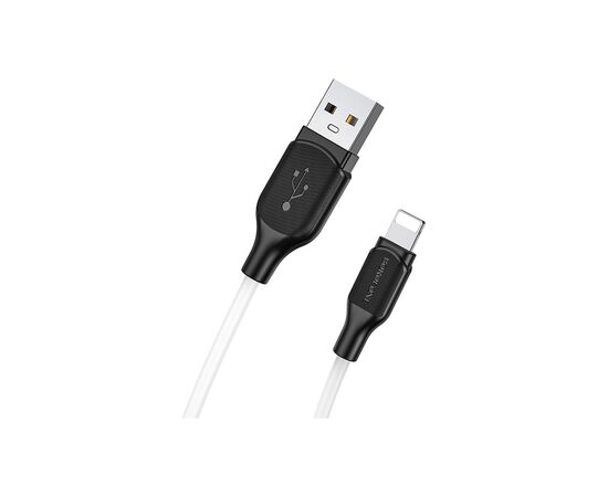 Дата кабель USB 2.0 AM to Lightning 1.0m 2.4A silicone BX42 white BOROFONE (6931474736734), изображение 2 Дата кабель USB 2.0 AM to Lightning 1.0m 2.4A silicone BX42 white BOROFONE (6931474736734), изображение 2
