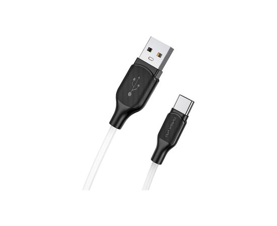 Дата кабель USB 2.0 AM to USB-C 1.0m 3A silicone BX42 white BOROFONE (6931474736772), изображение 2 Дата кабель USB 2.0 AM to USB-C 1.0m 3A silicone BX42 white BOROFONE (6931474736772), изображение 2