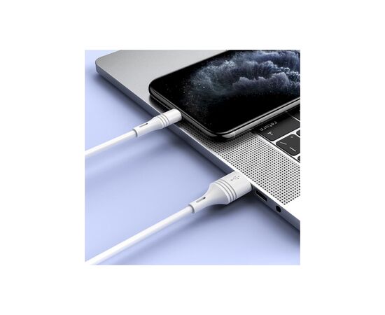 Дата кабель USB 2.0 AM to Lightning 1.0m 2.4A PVC BX43 white BOROFONE (6931474735584), изображение 4 Дата кабель USB 2.0 AM to Lightning 1.0m 2.4A PVC BX43 white BOROFONE (6931474735584), изображение 4