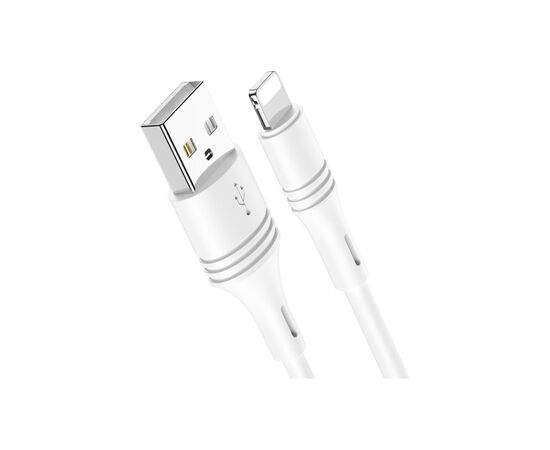 Дата кабель USB 2.0 AM to Lightning 1.0m 2.4A PVC BX43 white BOROFONE (6931474735584)