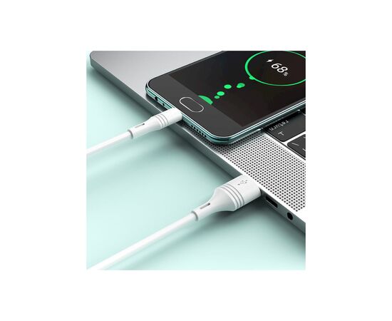 Дата кабель USB 2.0 AM to Micro 5P 1.0m 2.4A PVC BX43 white BOROFONE (6931474735591), изображение 4 Дата кабель USB 2.0 AM to Micro 5P 1.0m 2.4A PVC BX43 white BOROFONE (6931474735591), изображение 4