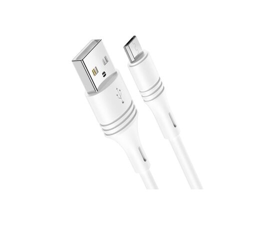 Дата кабель USB 2.0 AM to Micro 5P 1.0m 2.4A PVC BX43 white BOROFONE (6931474735591)