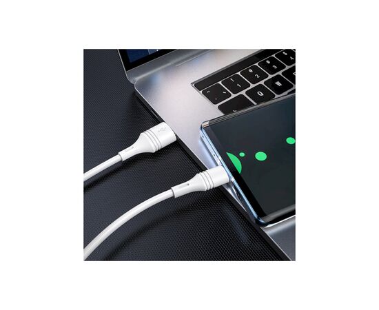 Дата кабель USB 2.0 AM to USB-C 1.0m 3A PVC BX43 white BOROFONE (6931474735607), изображение 4 Дата кабель USB 2.0 AM to USB-C 1.0m 3A PVC BX43 white BOROFONE (6931474735607), изображение 4