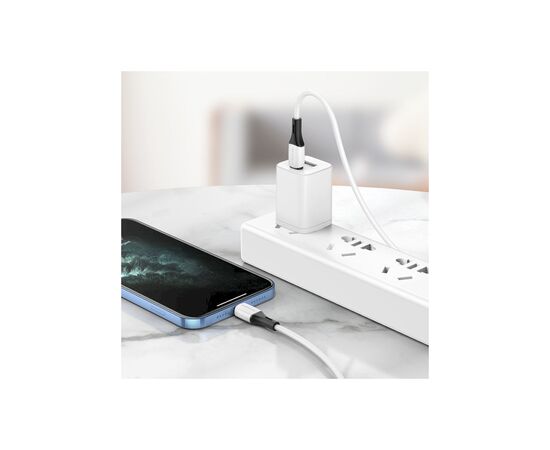 Дата кабель USB-C to Lightning 1.0m 3A 20W silicone BX79 white BOROFONE (6974443384734), изображение 4 Дата кабель USB-C to Lightning 1.0m 3A 20W silicone BX79 white BOROFONE (6974443384734), изображение 4
