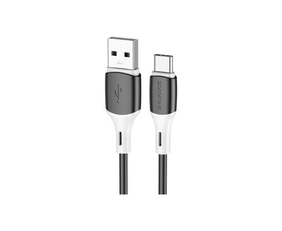 Дата кабель USB 2.0 AM to USB-C 1.0m 3A silicone BX79 black BOROFONE (6974443384789)