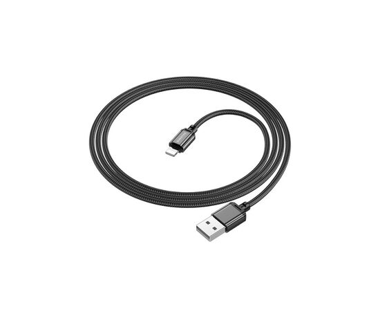 Дата кабель USB 2.0 AM to Lightning 1.0m 2.4A nylon BX87 black BOROFONE (6974443389005), изображение 3 Дата кабель USB 2.0 AM to Lightning 1.0m 2.4A nylon BX87 black BOROFONE (6974443389005), изображение 3