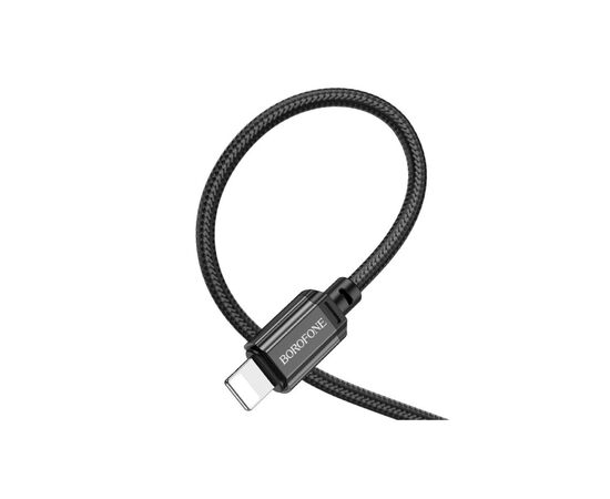 Дата кабель USB 2.0 AM to Lightning 1.0m 2.4A nylon BX87 black BOROFONE (6974443389005), изображение 4 Дата кабель USB 2.0 AM to Lightning 1.0m 2.4A nylon BX87 black BOROFONE (6974443389005), изображение 4