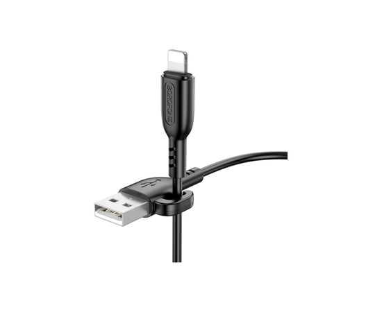 Дата кабель USB 2.0 AM to Lightning 1.0m 2.4A PVC BX91 black BOROFONE (6974443389883), изображение 2 Дата кабель USB 2.0 AM to Lightning 1.0m 2.4A PVC BX91 black BOROFONE (6974443389883), изображение 2