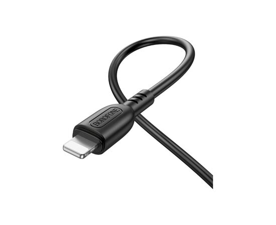 Дата кабель USB 2.0 AM to Lightning 1.0m 2.4A PVC BX91 black BOROFONE (6974443389883), изображение 3 Дата кабель USB 2.0 AM to Lightning 1.0m 2.4A PVC BX91 black BOROFONE (6974443389883), изображение 3