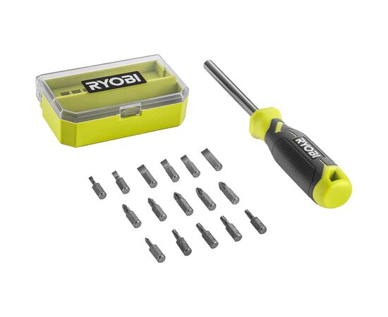 Отвертка Ryobi RHSDM1701, битодержатель 1/4", 100мм, 16 бит, SL, PH, PZ, Torx, кейс (5132006050), изображение 4