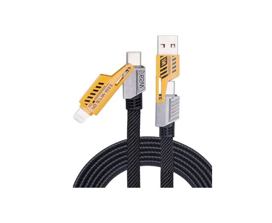 Дата кабель USB-C + USB-A to Lightning+USB-C 1.0m 65W X207 black WUW (6972573336524), изображение 2 Дата кабель USB-C + USB-A to Lightning+USB-C 1.0m 65W X207 black WUW (6972573336524), изображение 2