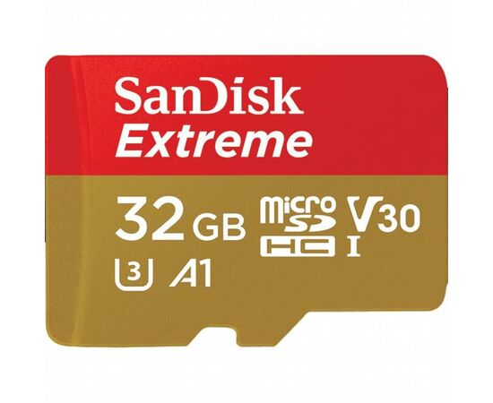 Карта памяти SanDisk 32GB microSD class 10 UHS-I U3 V30 A1 Extreme (SDSQXAF-032G-GN6AT), изображение 2 Карта памяти SanDisk 32GB microSD class 10 UHS-I U3 V30 A1 Extreme (SDSQXAF-032G-GN6AT), изображение 2