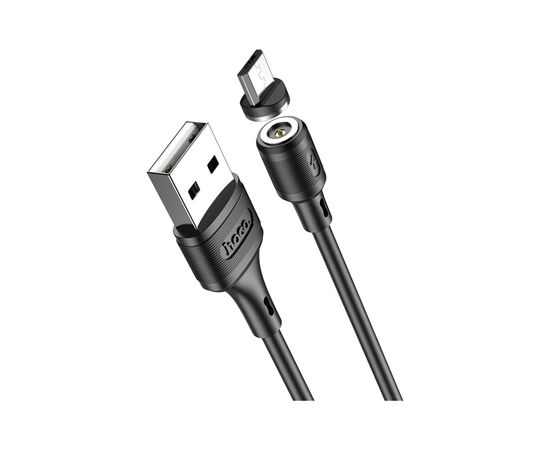 Дата кабель USB 2.0 AM to Micro 5P 1.0m 2.4A magnetic PVC X52 black HOCO (6931474735539), изображение 2 Дата кабель USB 2.0 AM to Micro 5P 1.0m 2.4A magnetic PVC X52 black HOCO (6931474735539), изображение 2
