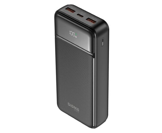 Батарея универсальная Sigma X-power SI20A4QL 20000mAh, PD/20W, QC/22.5W, LED, cable 20w, black (4827798799710), изображение 3 Батарея универсальная Sigma X-power SI20A4QL 20000mAh, PD/20W, QC/22.5W, LED, cable 20w, black (4827798799710), изображение 3
