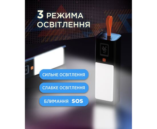 Батарея универсальная Sigma X-power SI20A9QLX 20000mAh, PD/100W, LED, flashlight, cable 100w, black (4827798877814), изображение 10 Батарея универсальная Sigma X-power SI20A9QLX 20000mAh, PD/100W, LED, flashlight, cable 100w, black (4827798877814), изображение 10