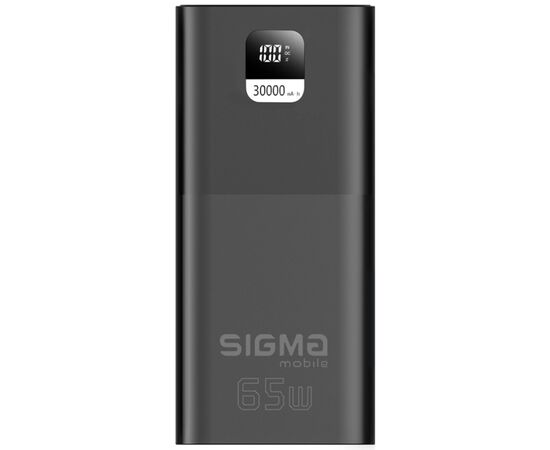 Батарея универсальная Sigma X-power SI30A6QLX 30000mAh, PD/65W, LED, cable 100w, black (4827798835111)