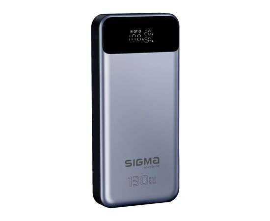Батарея универсальная Sigma X-power SI30A7QLX 30000mAh, PD/130W, LED, cable 100w, silver (4827798479117), изображение 3 Батарея универсальная Sigma X-power SI30A7QLX 30000mAh, PD/130W, LED, cable 100w, silver (4827798479117), изображение 3