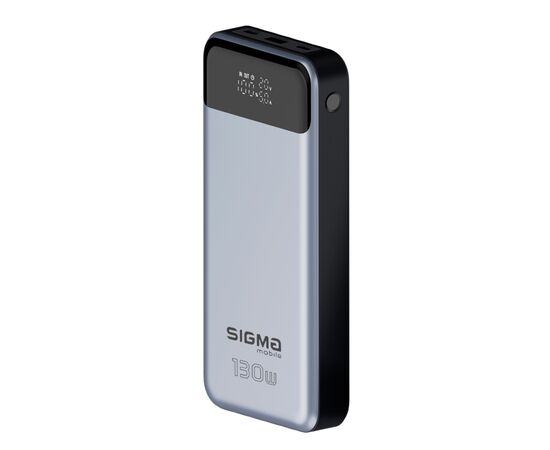 Батарея универсальная Sigma X-power SI30A7QLX 30000mAh, PD/130W, LED, cable 100w, silver (4827798479117), изображение 4 Батарея универсальная Sigma X-power SI30A7QLX 30000mAh, PD/130W, LED, cable 100w, silver (4827798479117), изображение 4